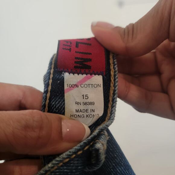 Vintage Lawman Jeans 32x33 Blue Western Leather Studded Pant Women Denim Tall - Picture 16 of 16